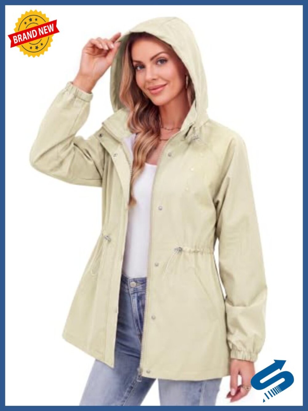 Lightweight Waterproof Hooded Rain Jacket Women Windbreaker